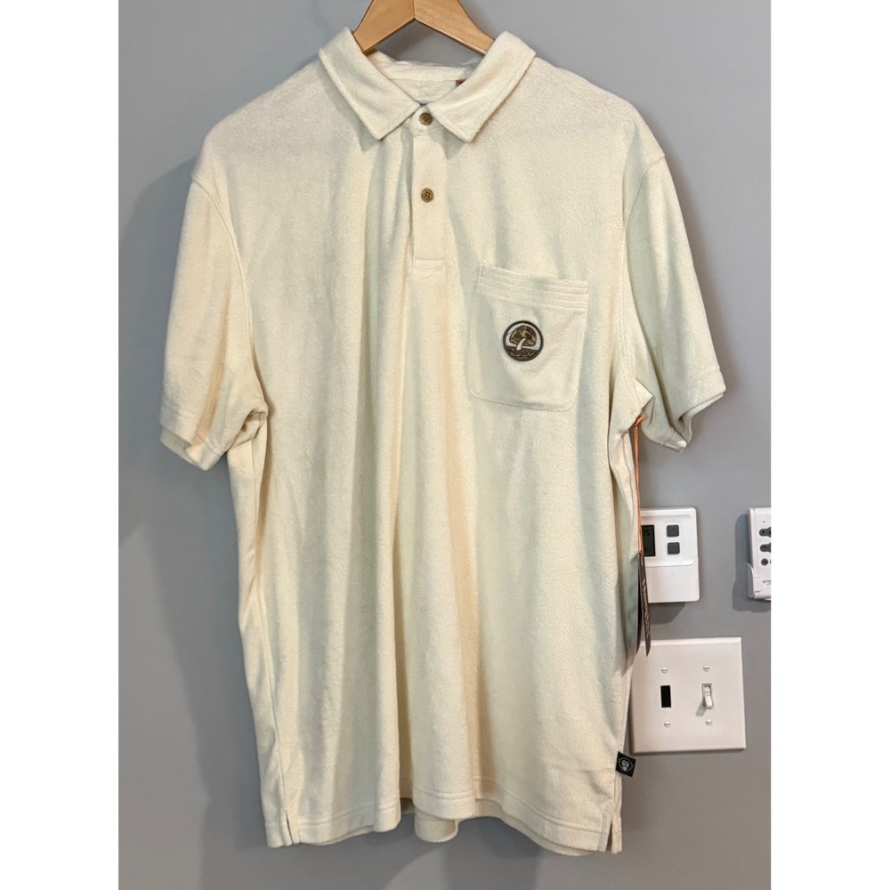 Howler Brothers Shirt Plusherman Terry Cloth Plaid Pocket Polo Shirt Mens XL‎